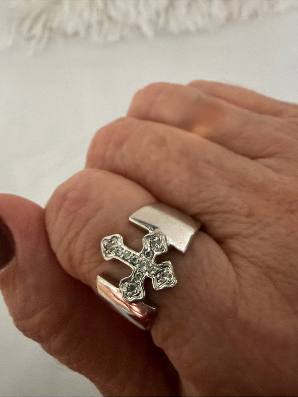 Premier Designs Silver Cross Ring